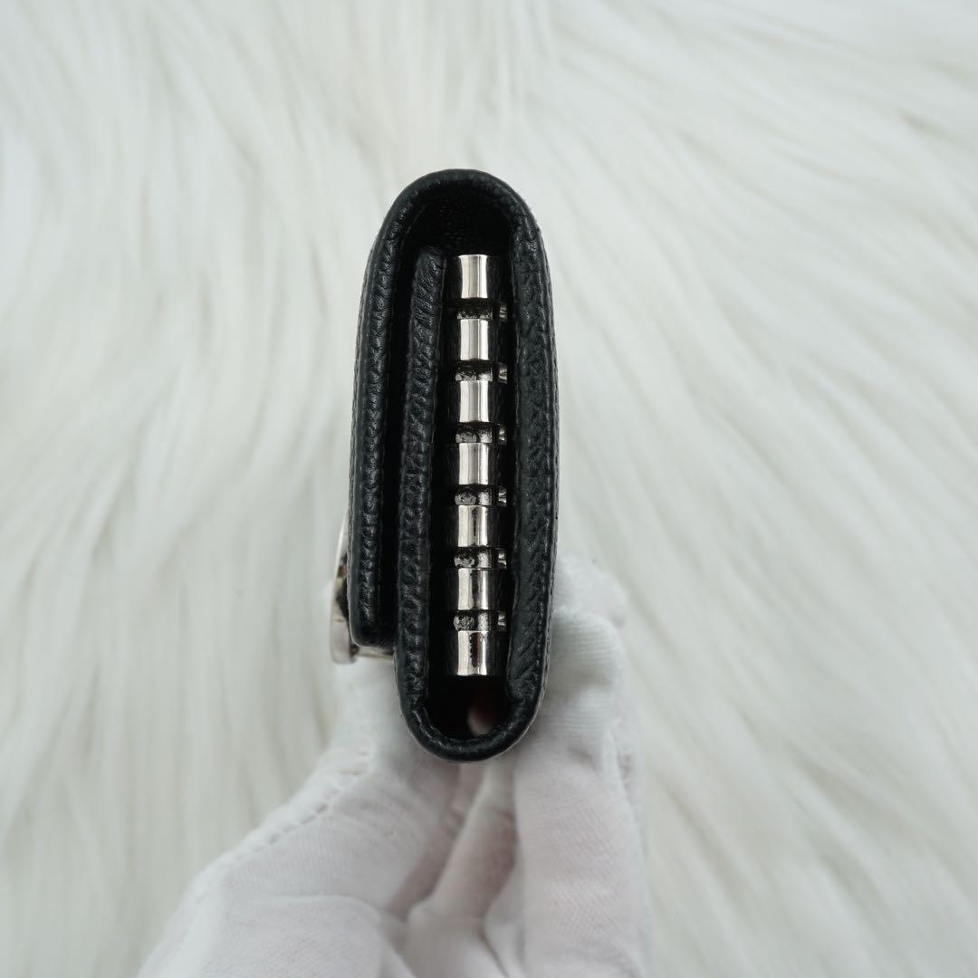 ほぼ未使用品　BVLGARI ブルガリ　キーケース　サークル金具　ブラック