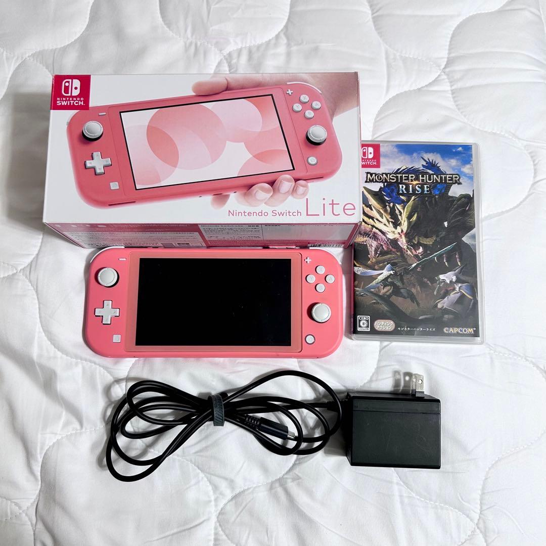 【値下げ中】NintendoSwitch Lite ピンク 本体 モンハンセット