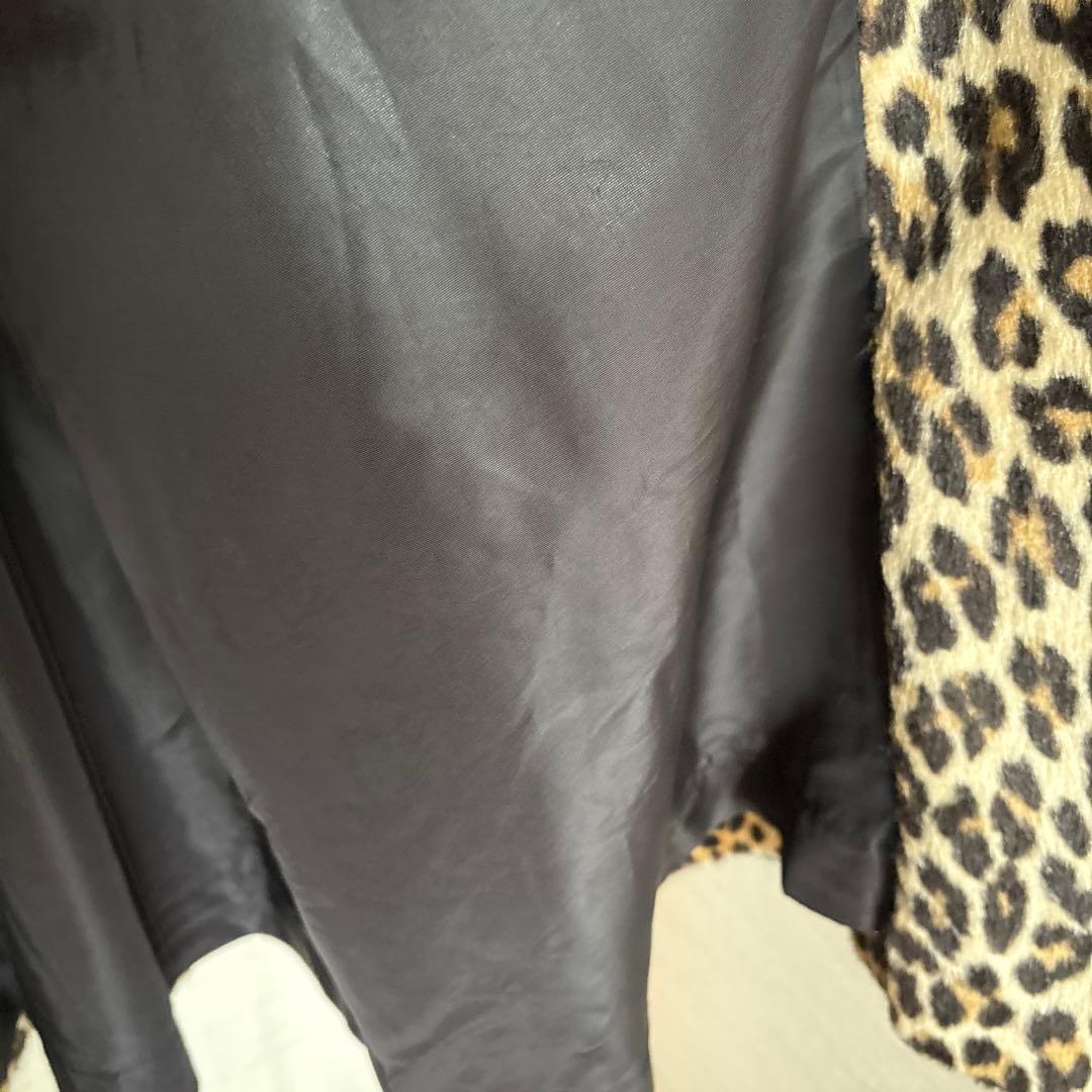 レア・ヴィンテージ・古着・ヒョウ柄・Ａライン・ロングコート。