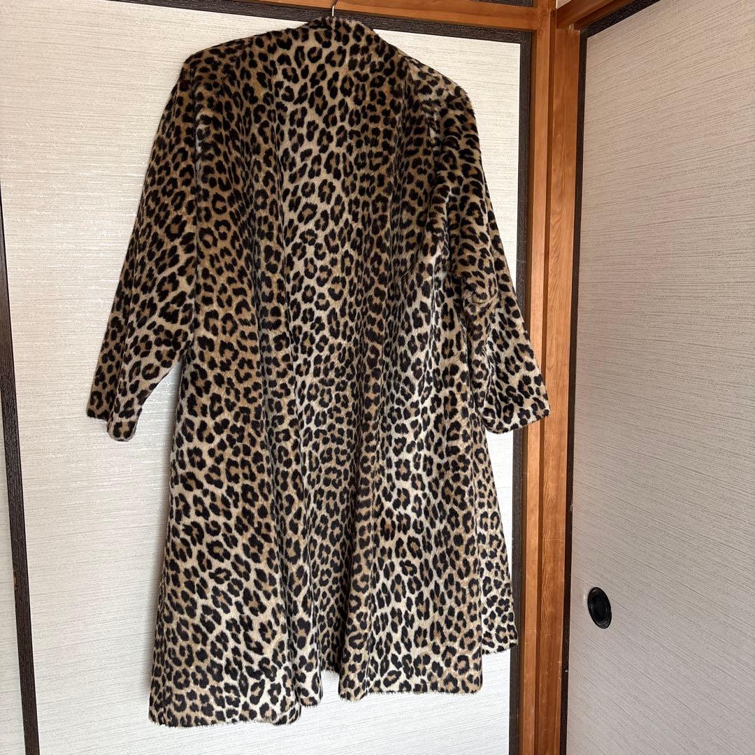 レア・ヴィンテージ・古着・ヒョウ柄・Ａライン・ロングコート。