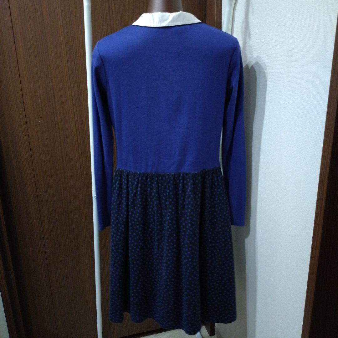 160 familiar 長袖ワンピース 青・紺