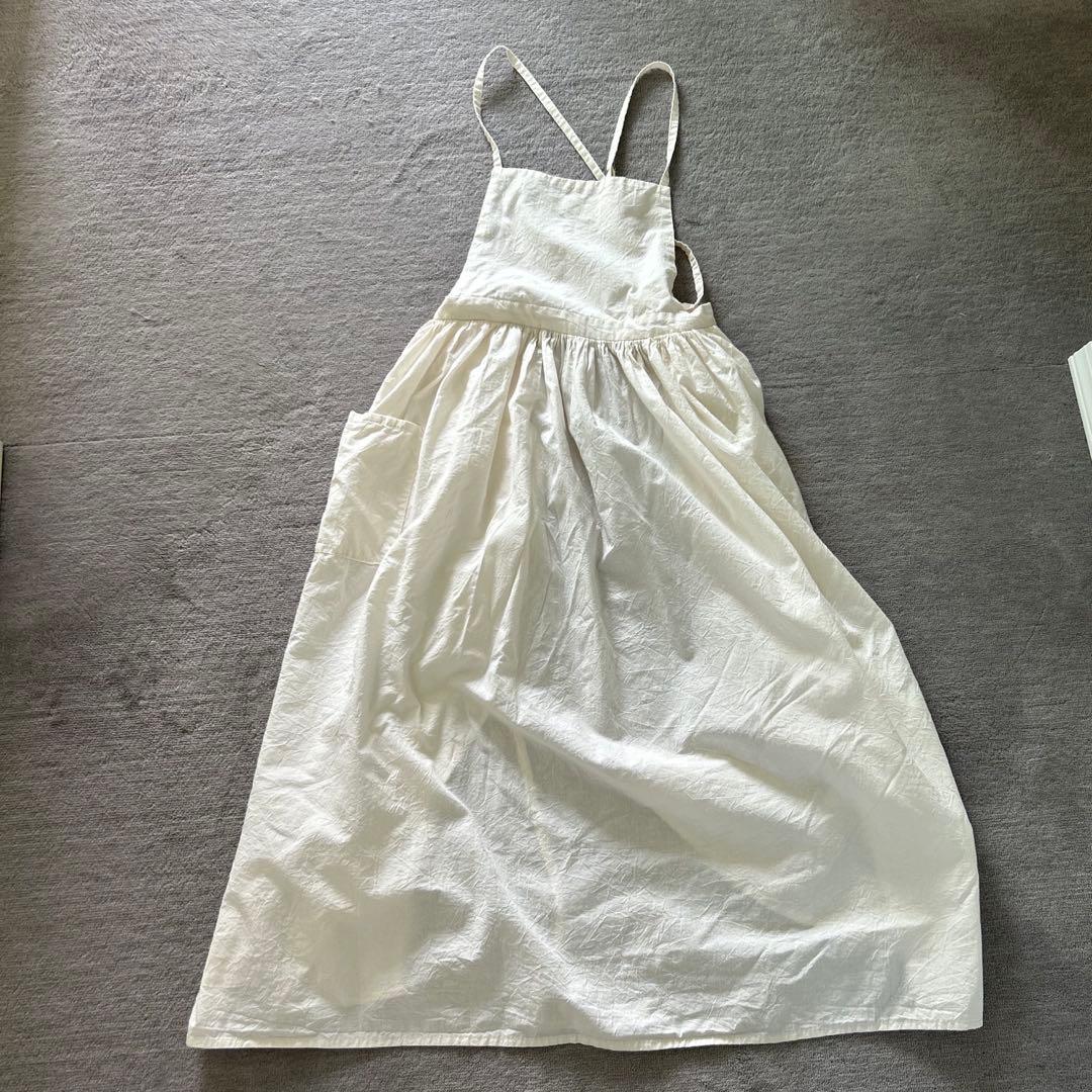 リネン　カフェエプロン　作家　くらすこと