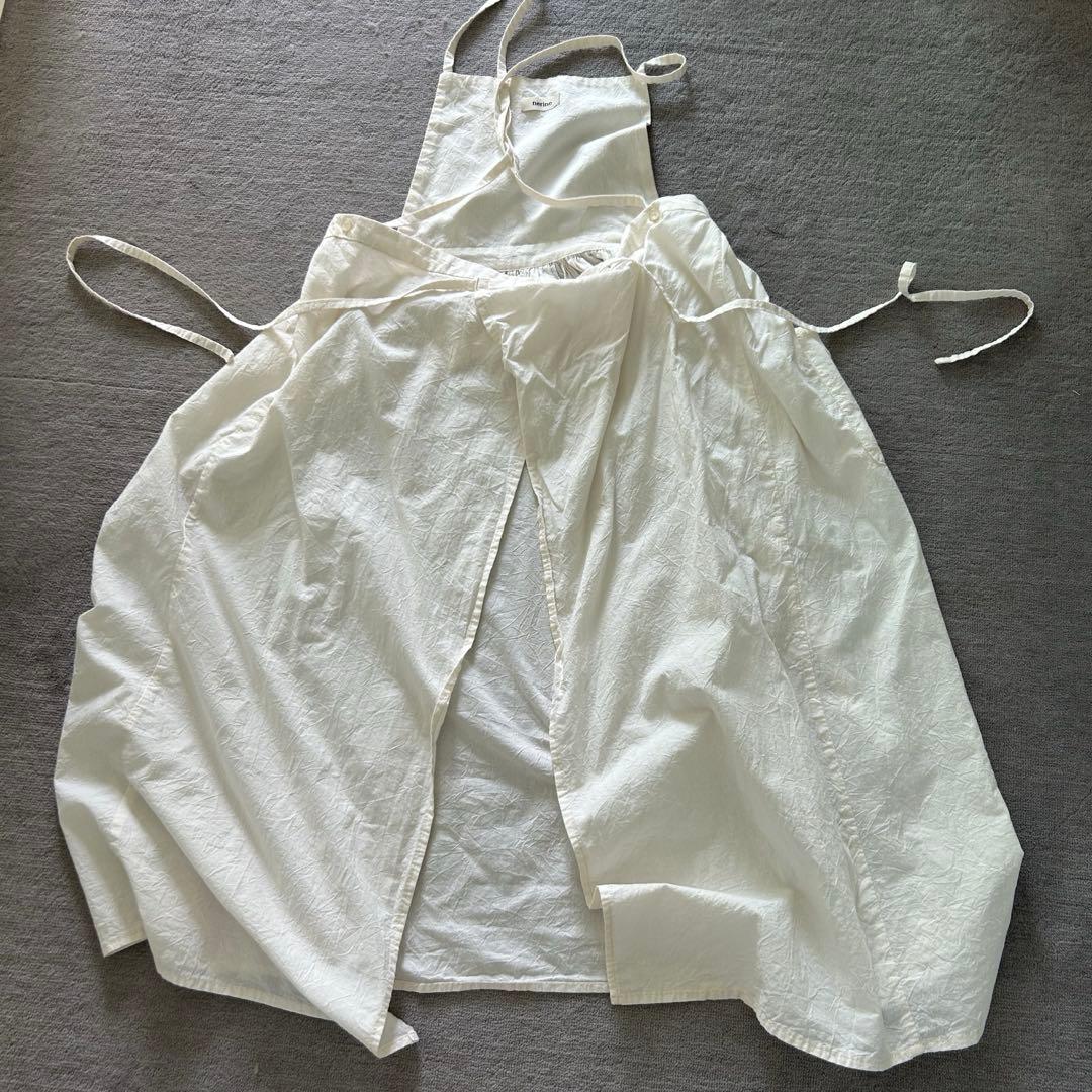 リネン　カフェエプロン　作家　くらすこと