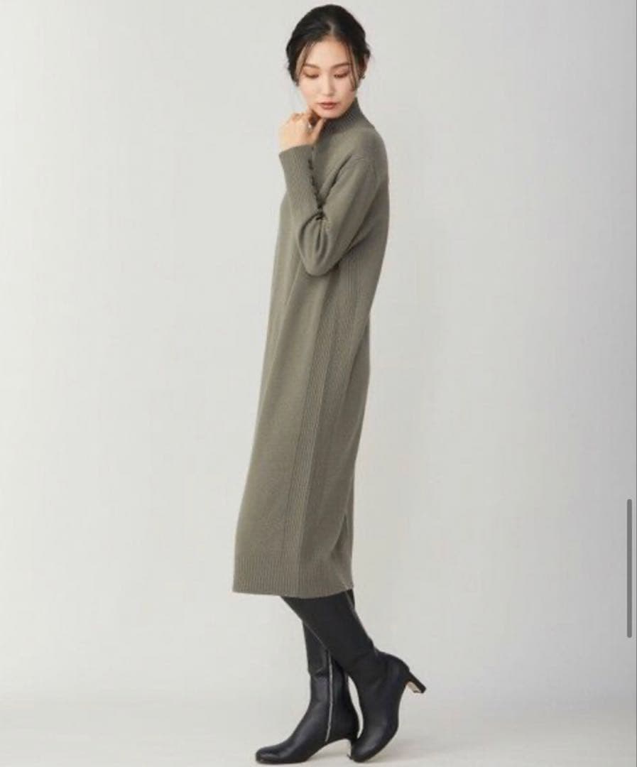 完売　ICB S ソフトカシミヤミックス ハイネックワンピース　¥30,910