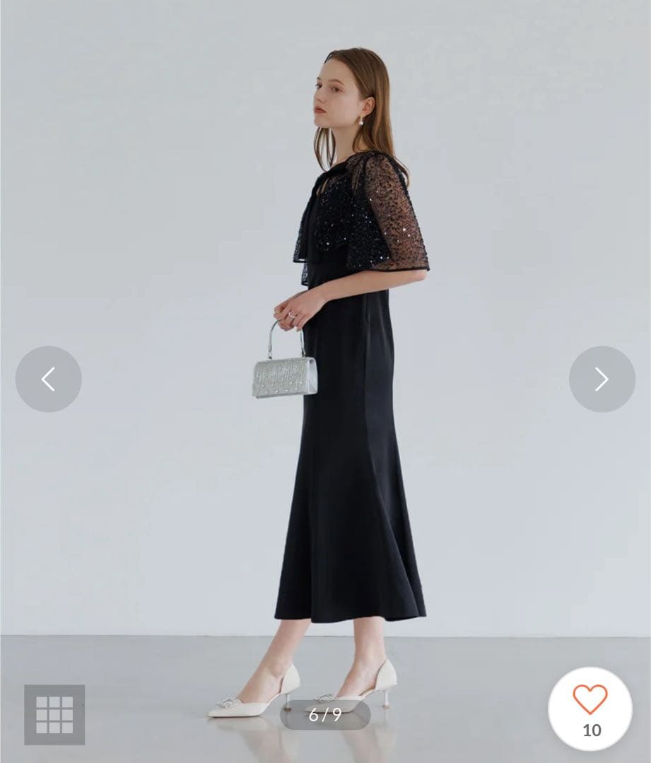 Leja スパンコールビジューボレロマーメイドドレスワンピース2点セット　S