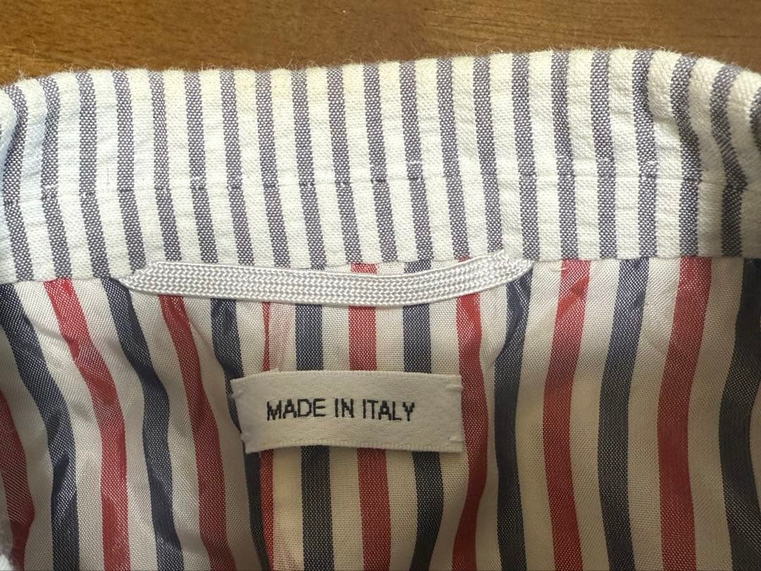 THOM BROWNE ストライプ シアサッカー半袖ジャケット サイズ00