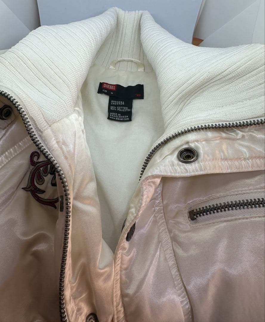 DIESEL Mサイズ(小さめ)スカジャン風サテンジャケット/刺繍/訳あり/レア