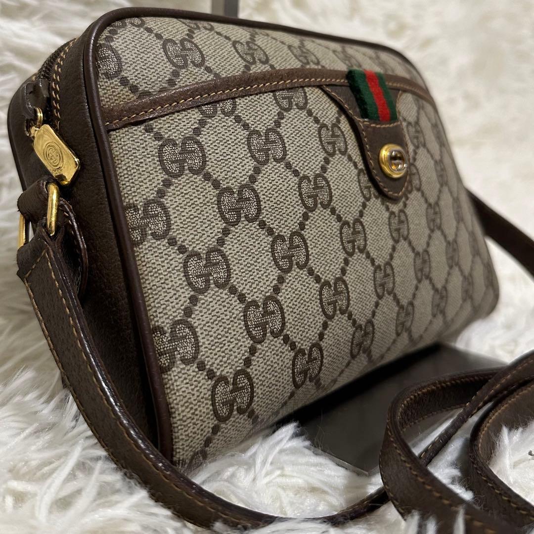 値下げ オールドグッチ GG 金具 レザー ショルダーバッグ シェリーライン