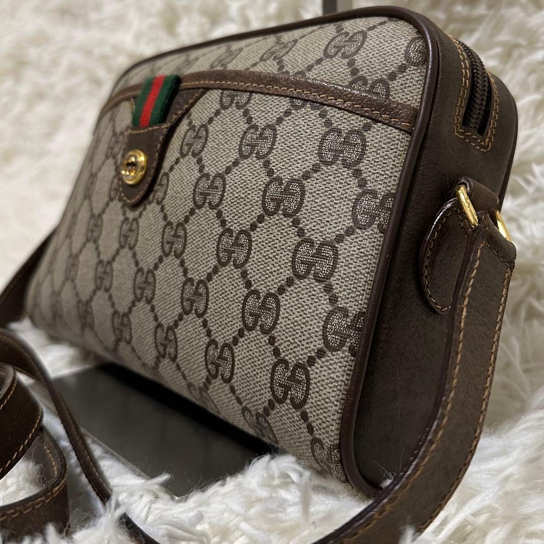 値下げ オールドグッチ GG 金具 レザー ショルダーバッグ シェリーライン