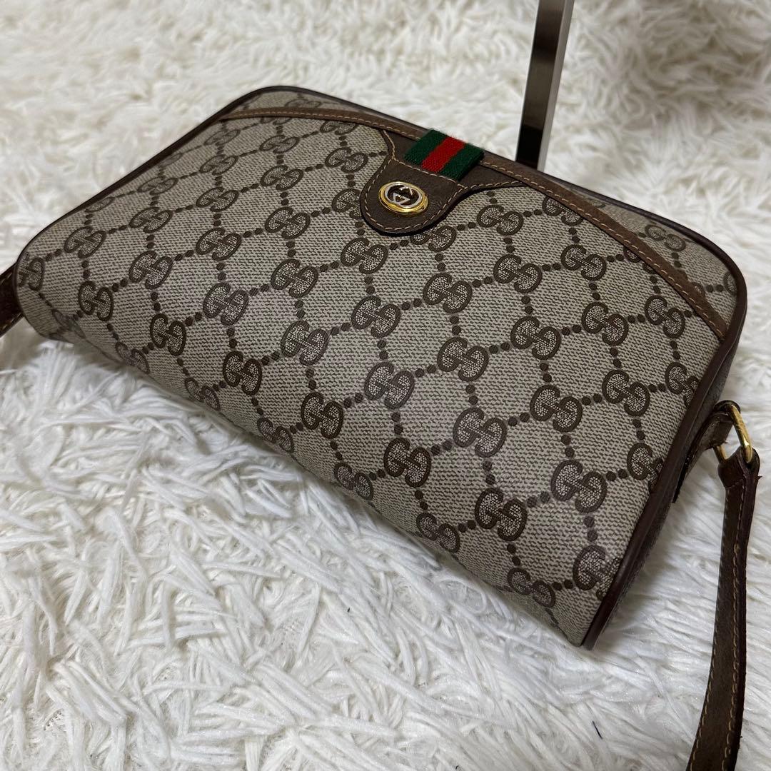 値下げ オールドグッチ GG 金具 レザー ショルダーバッグ シェリーライン