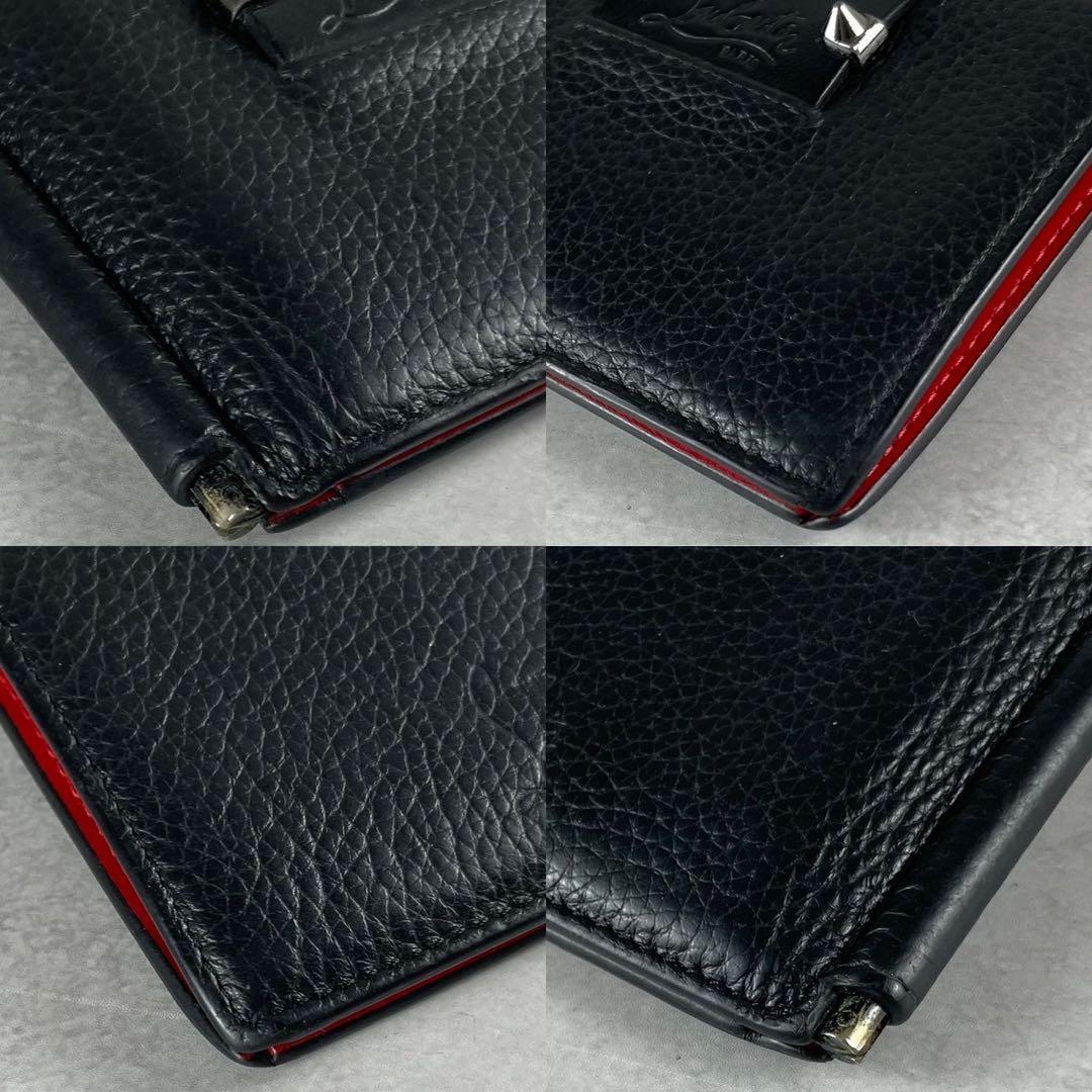 【美品】クリスチャンルブタン マネークリップ 財布 スタッズ ロゴ レザー