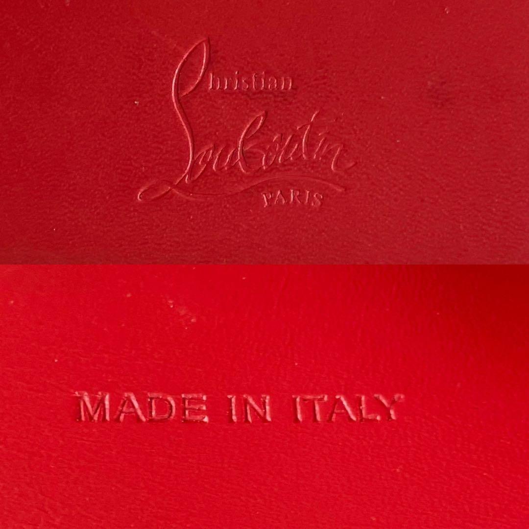 【美品】クリスチャンルブタン マネークリップ 財布 スタッズ ロゴ レザー