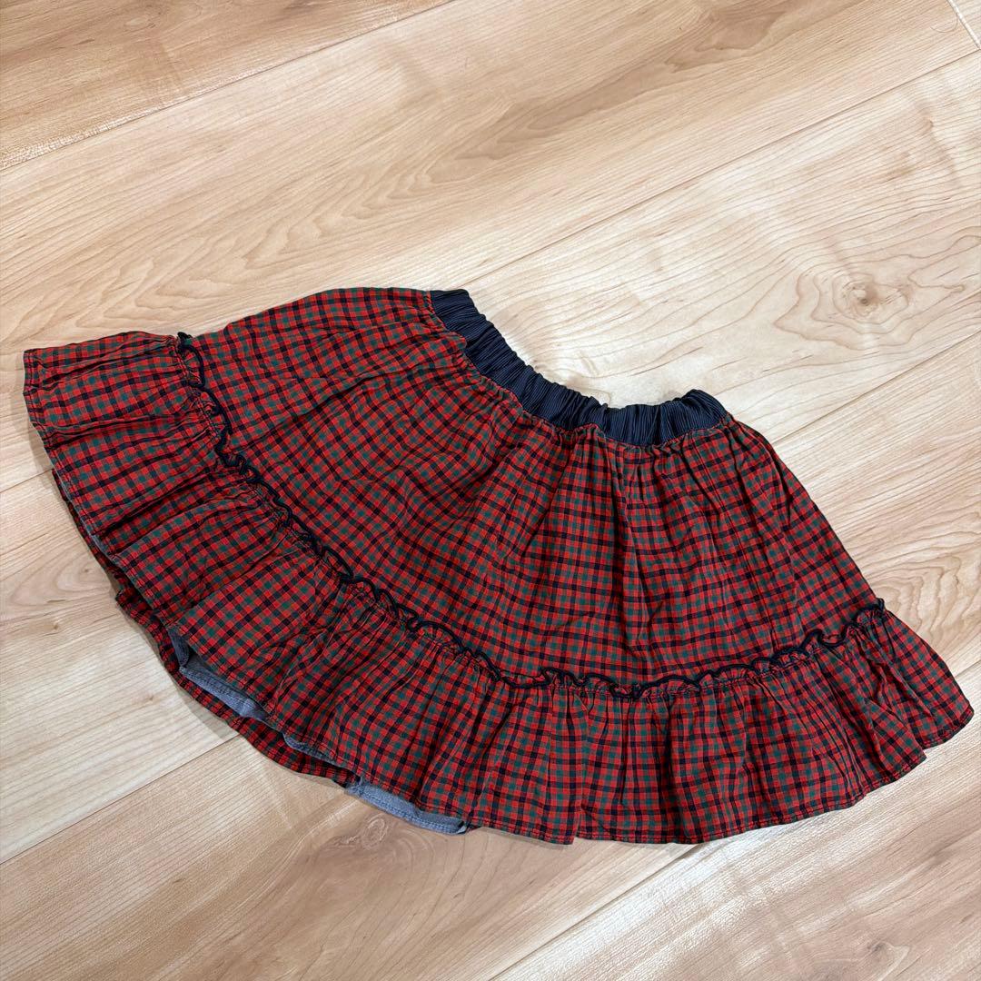 familiar 90cm 半袖Tシャツ・リバーシブルスカートの3点セット