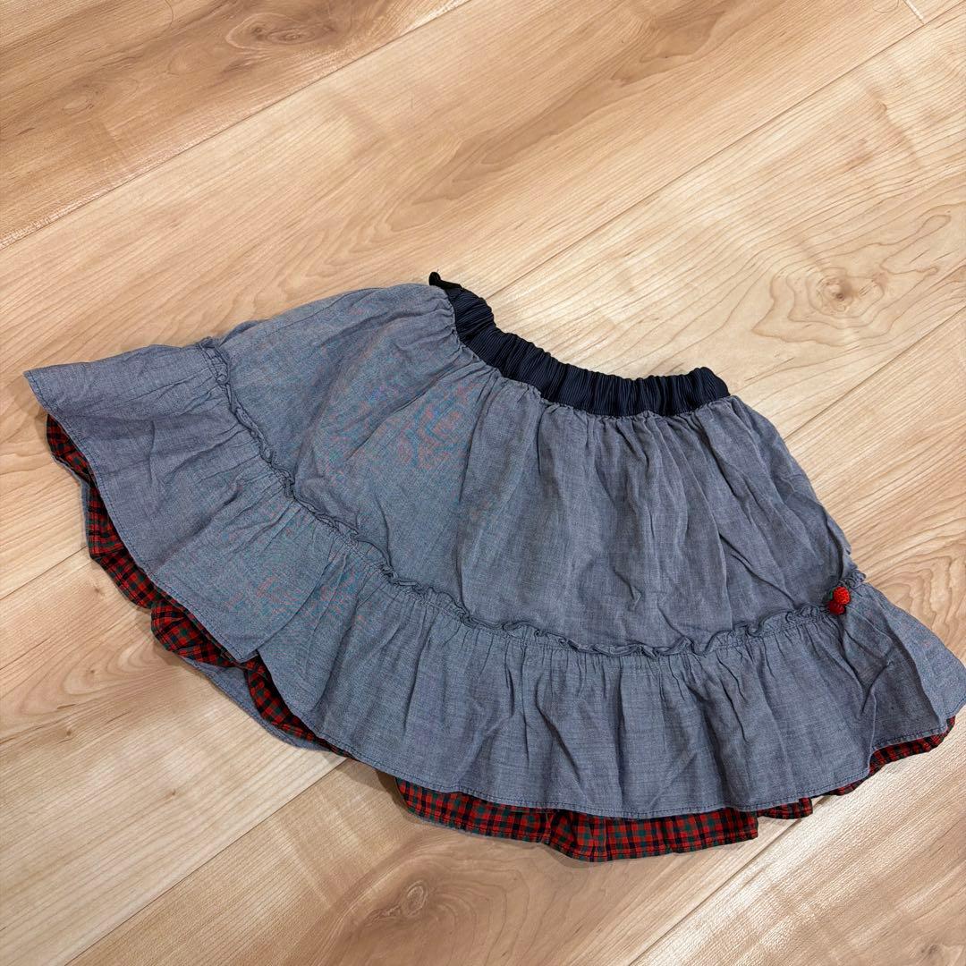 familiar 90cm 半袖Tシャツ・リバーシブルスカートの3点セット