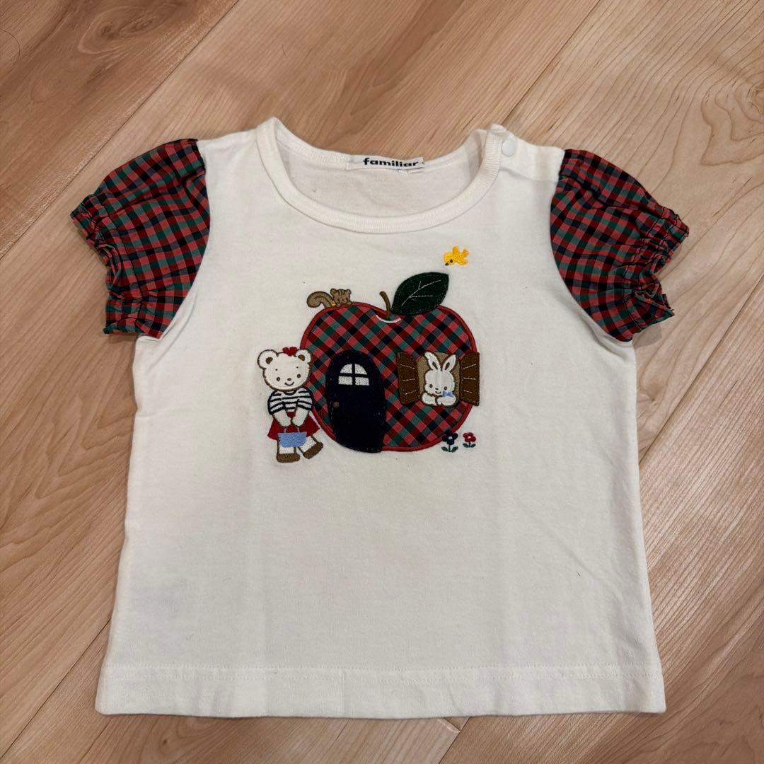 familiar 90cm 半袖Tシャツ・リバーシブルスカートの3点セット