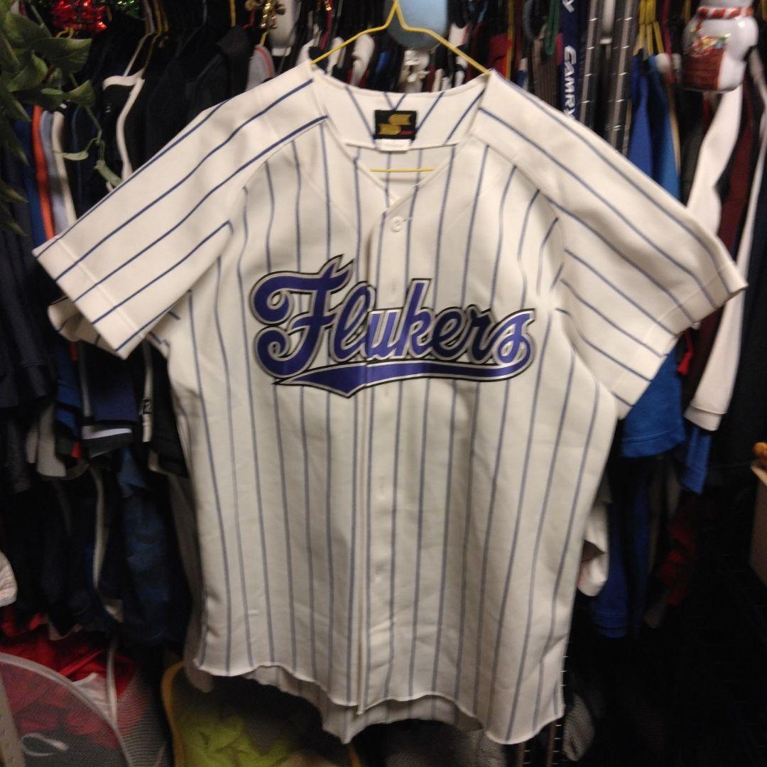 野球ウェアSSKFEUKERSLLサイズ半袖ブルーストライプズアンドミルクカラー