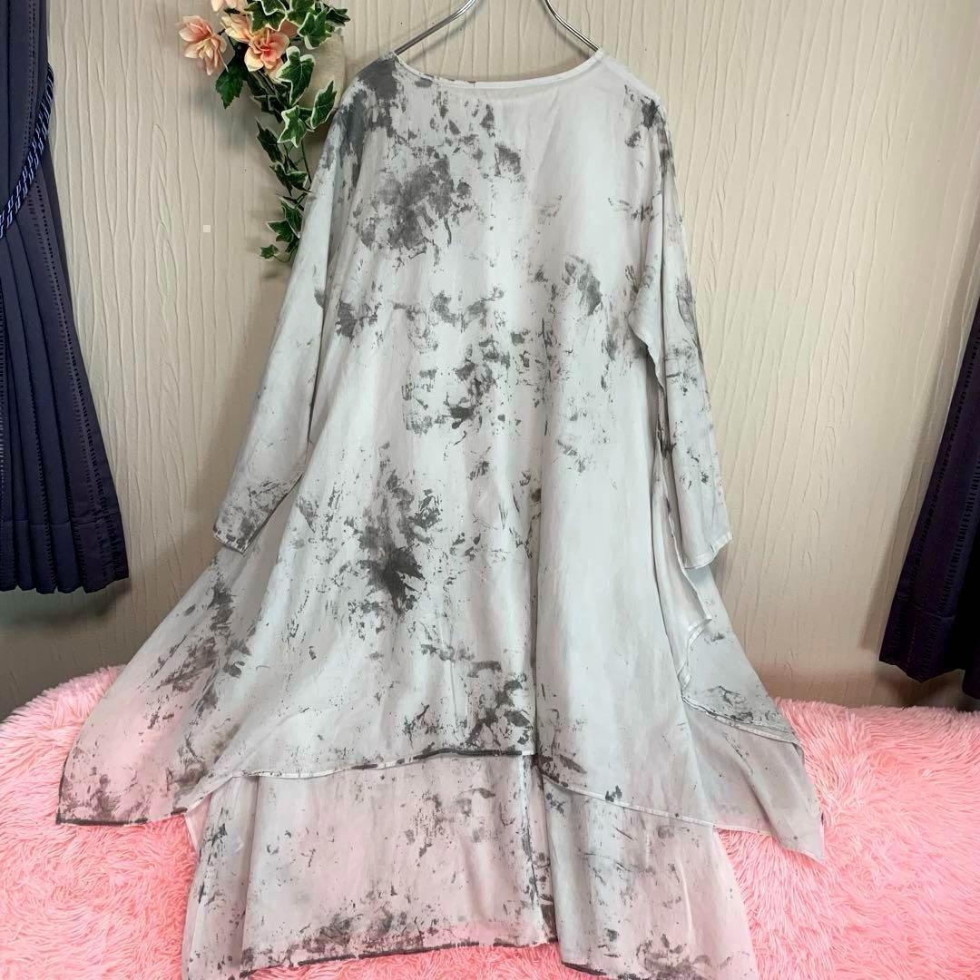 専用♡希少/美品◆IROFUSI イロフシ 遊墨 墨染め 変形ワンピース 一点物