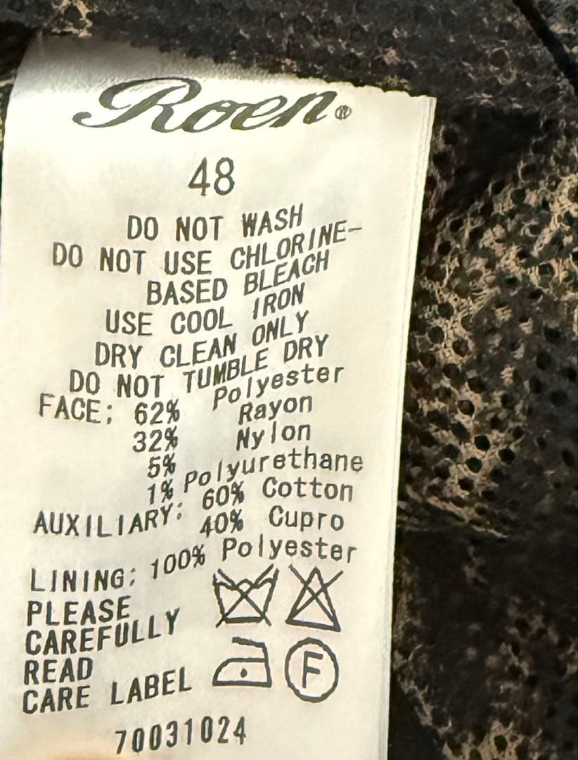 Roen ロエン ラメ スワロスキー スカル ジャケット ブラック サイズ48