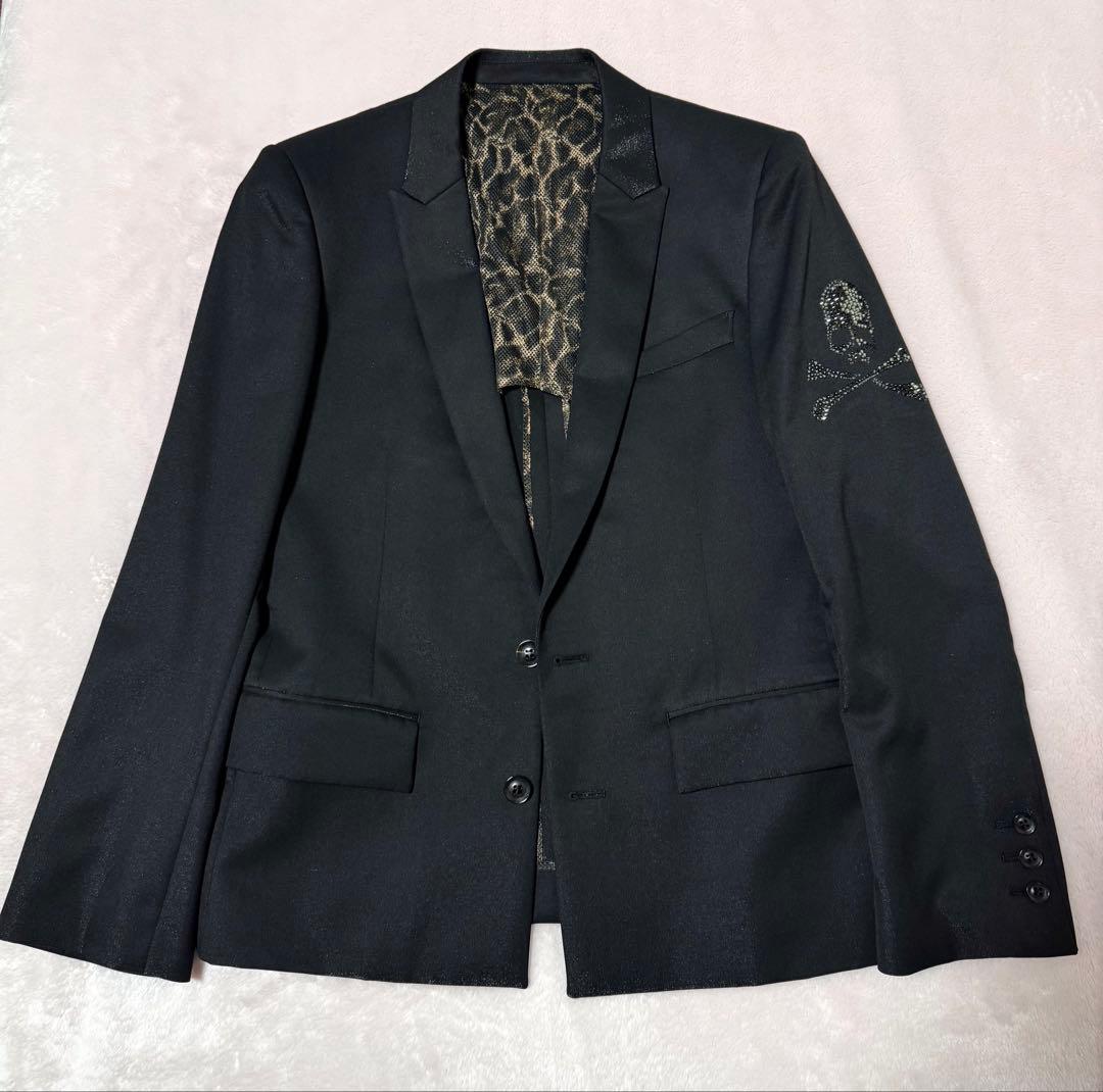 Roen ロエン ラメ スワロスキー スカル ジャケット ブラック サイズ48