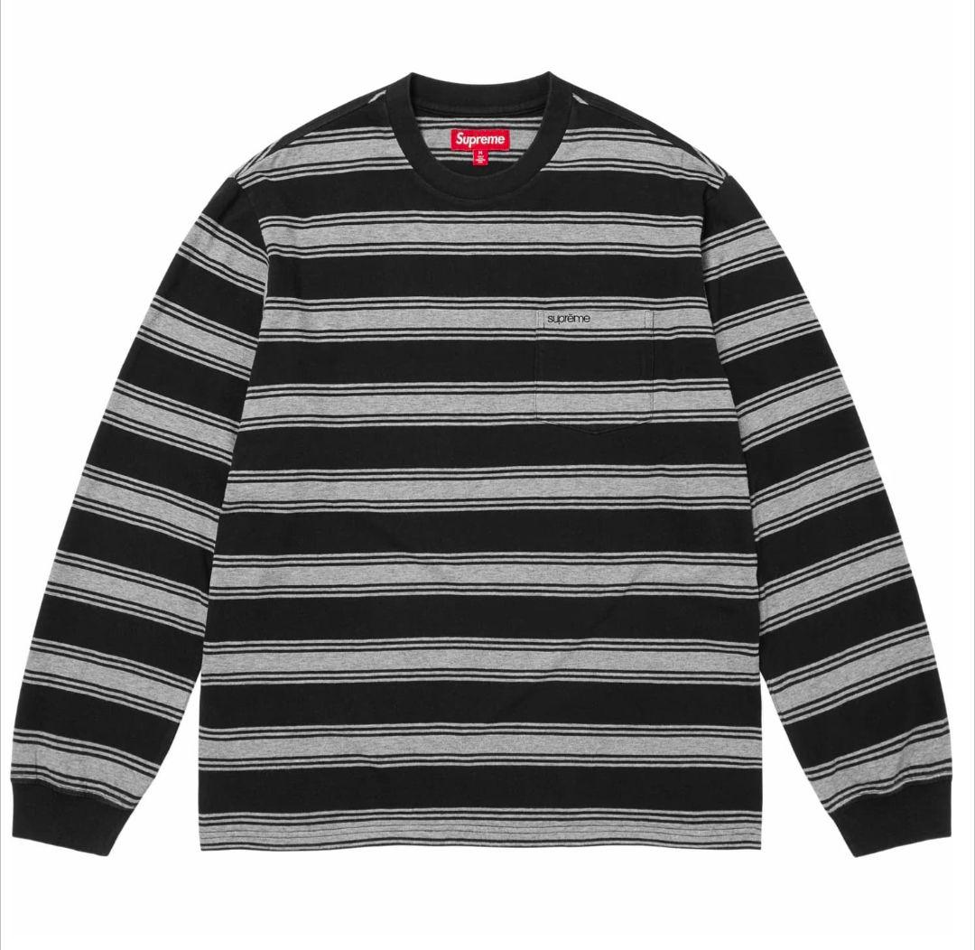 トップス supreme Stripe Pocket L/S Top size:M