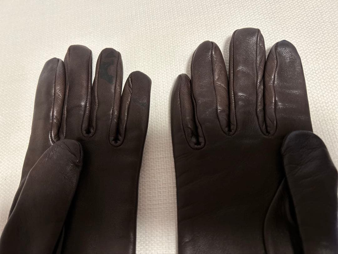 HERMES ラムスキン 手袋 サイズ7 ダークブラウン