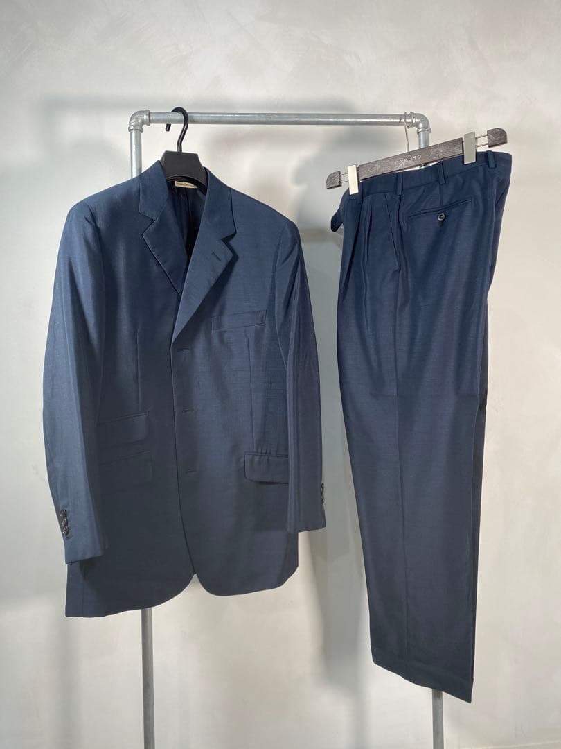 HERMES Archive スーツ　モヘヤ　ネイビー 48