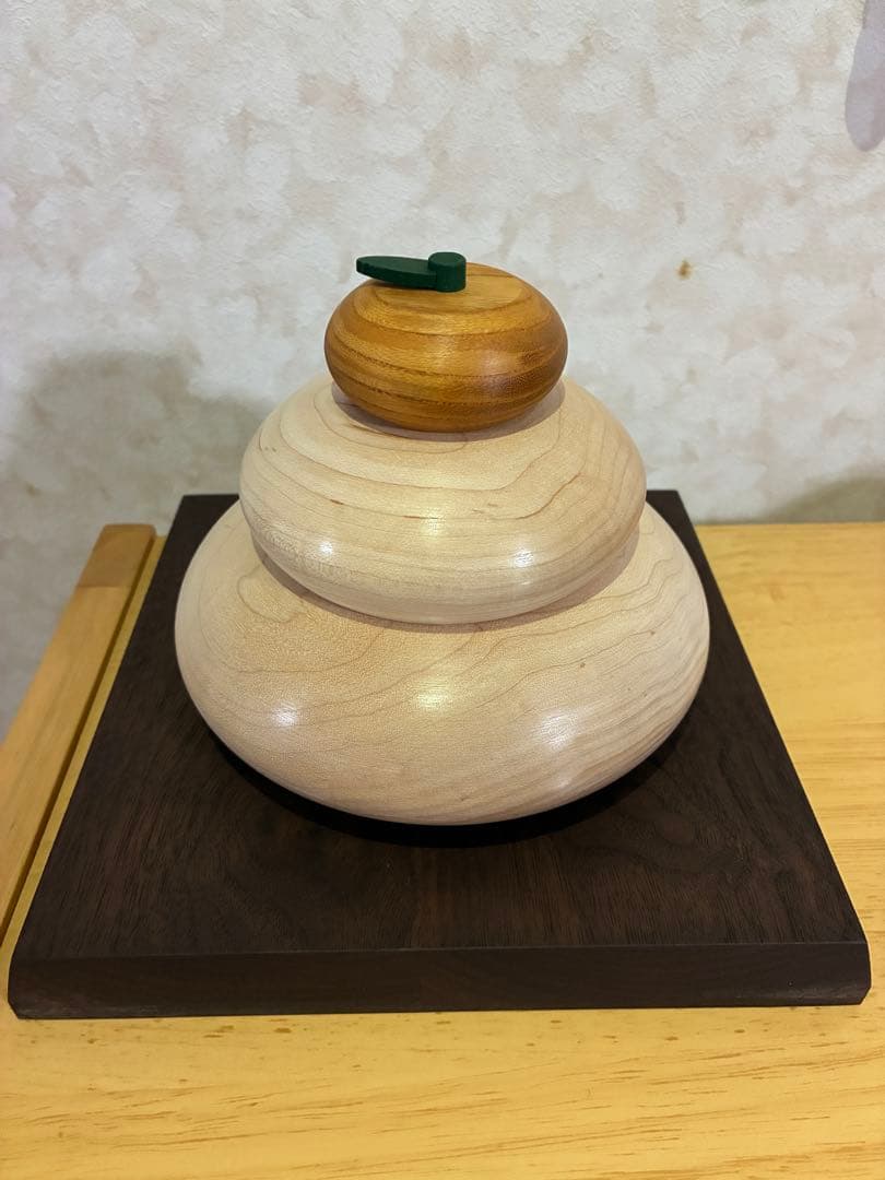 【美品】木製鏡餅　お正月　飾り