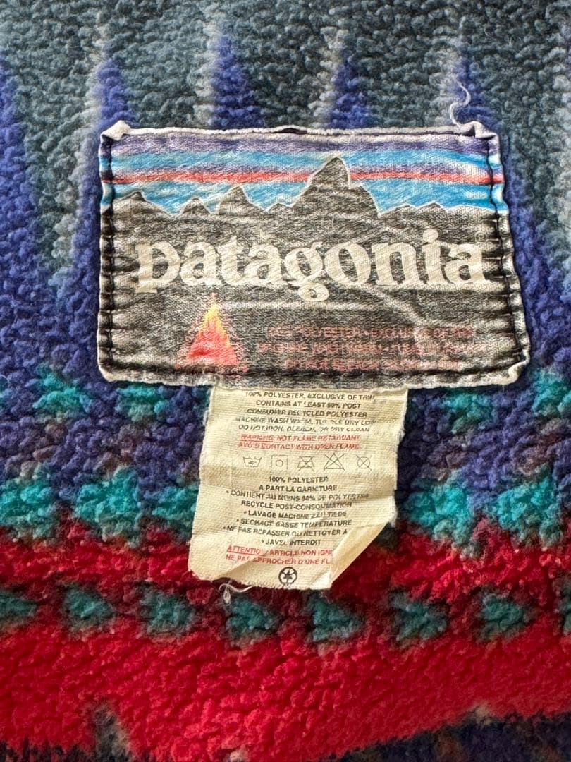 USA製　Patagoniaフリースブランケット.プリント/パタゴニアビンテージ