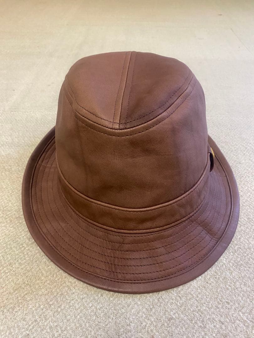 最終価格！KNOX ブラウン レザー バケットハット