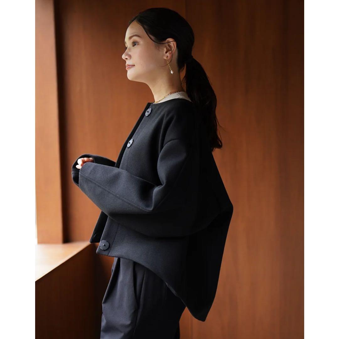 【美品】VIRINA ヴィリーナ メイシージャケット ノーカラージャケット　S