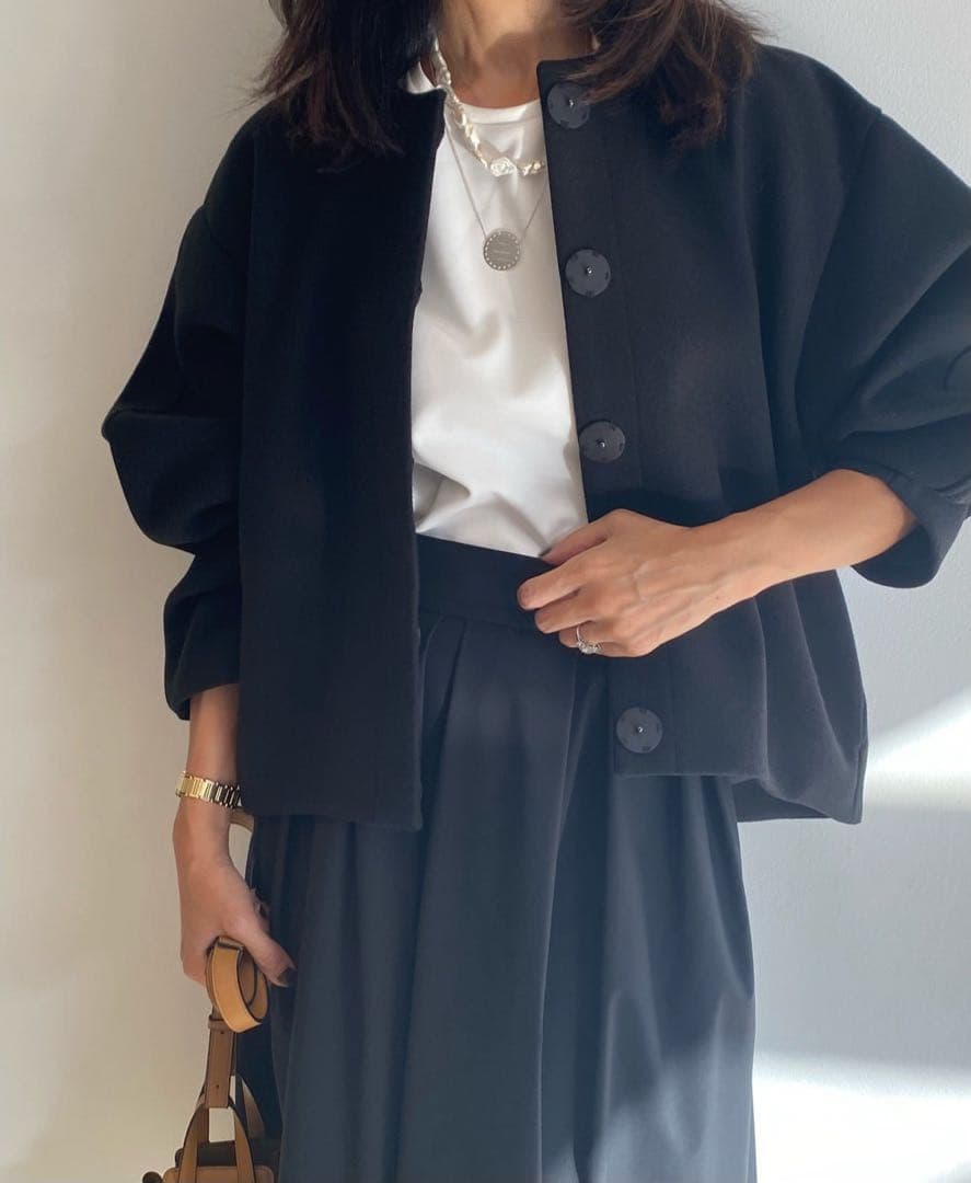 【美品】VIRINA ヴィリーナ メイシージャケット ノーカラージャケット　S