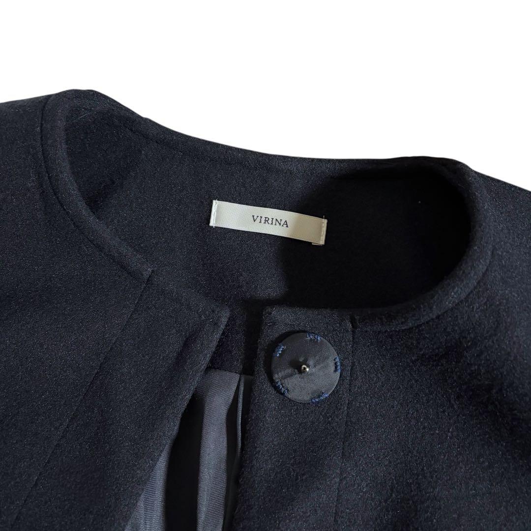 【美品】VIRINA ヴィリーナ メイシージャケット ノーカラージャケット　S