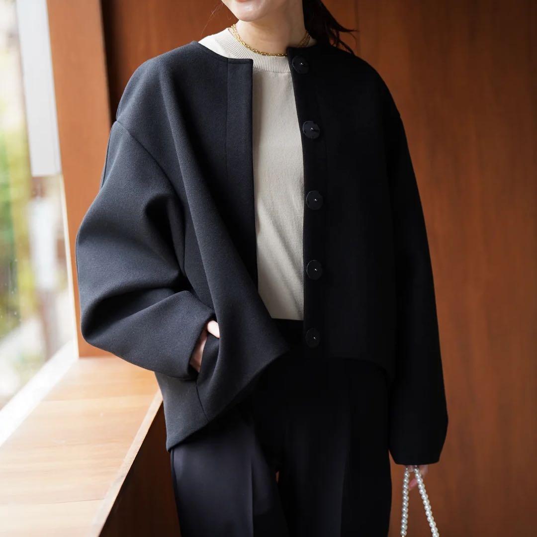 【美品】VIRINA ヴィリーナ メイシージャケット ノーカラージャケット　S