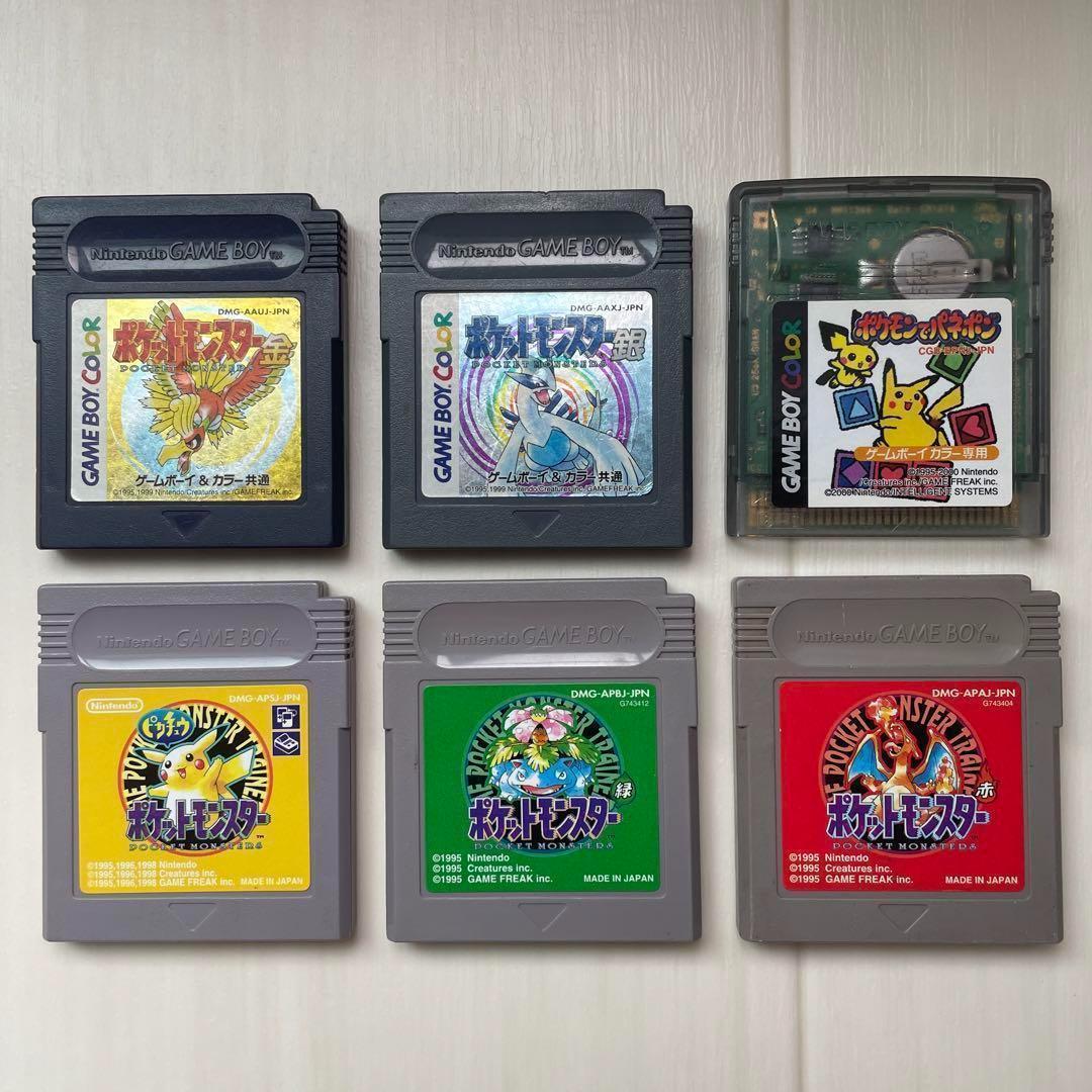 ゲームボーイGBポケモンPokémonカメラ赤黄緑金銀ポケモンパネポン6本セット