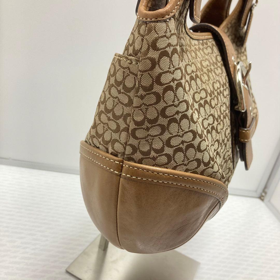 コーチ COACH ショルダーバッグ 7074 ミニシグネチャー　ベージュ　茶