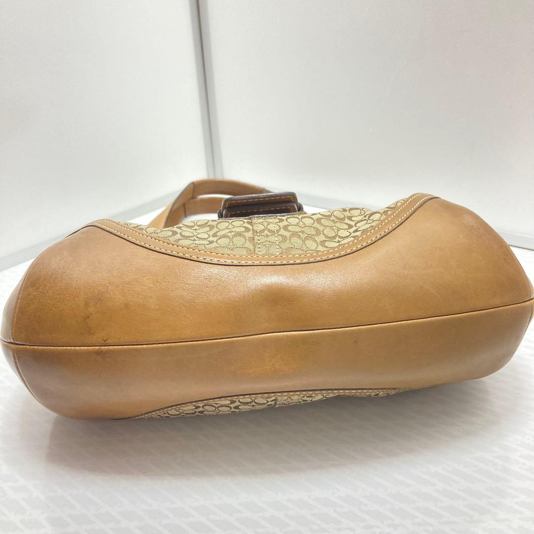 コーチ COACH ショルダーバッグ 7074 ミニシグネチャー　ベージュ　茶