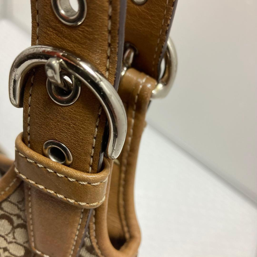 コーチ COACH ショルダーバッグ 7074 ミニシグネチャー　ベージュ　茶