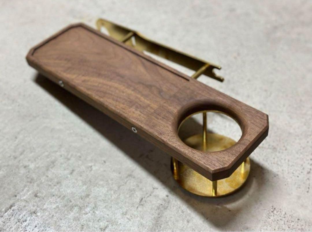 【送料込み】ウォルナット&真鍮　カーミットチェア　ドリンクホルダー