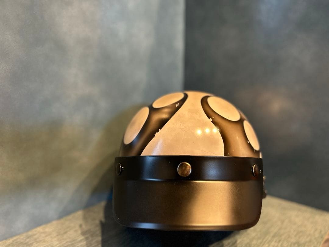 ポリスヘルメット　新品　エイジング加工　ハーレー　チョッパー　ポリヘル