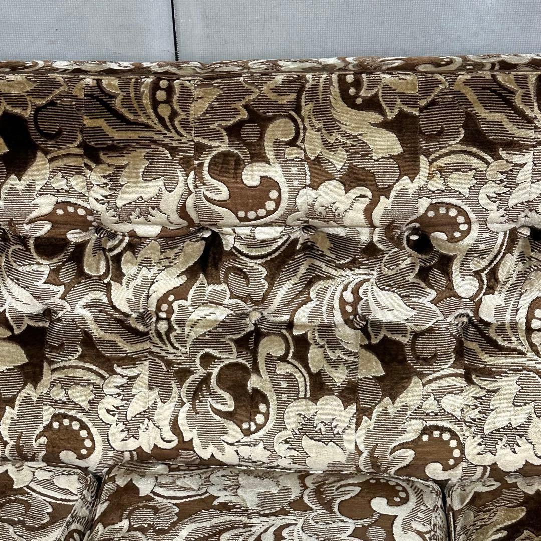 ✿70s✿ 昭和レトロ ヴィンテージ 3人掛けソファ 金華山 ×木製肘