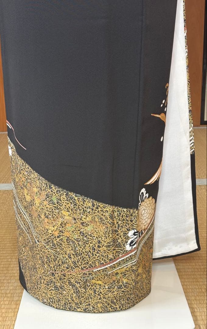 正絹豪華黒留袖6点フルセット 留袖　袋帯　帯締め帯揚げ　長襦袢　末広