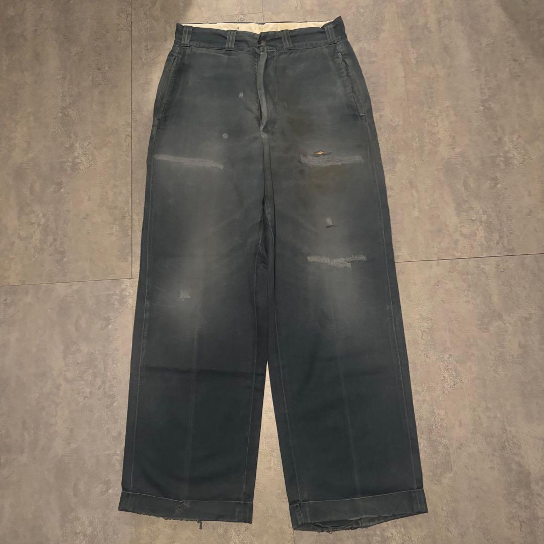 50s vintage ワークパンツ サンフェード ボロ 襤褸 コットン