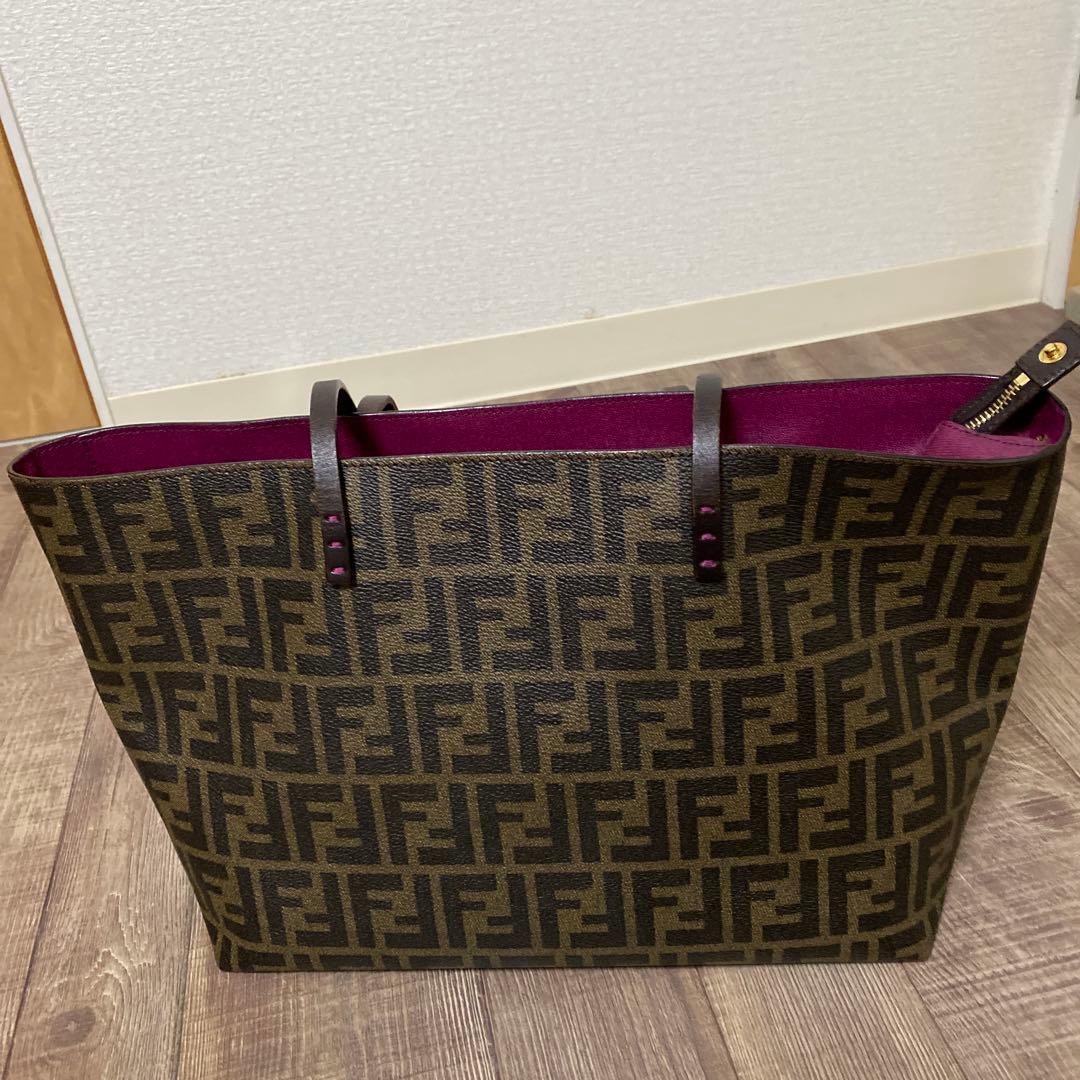 FENDIレディースズッカ柄PVCトートショルダーバック