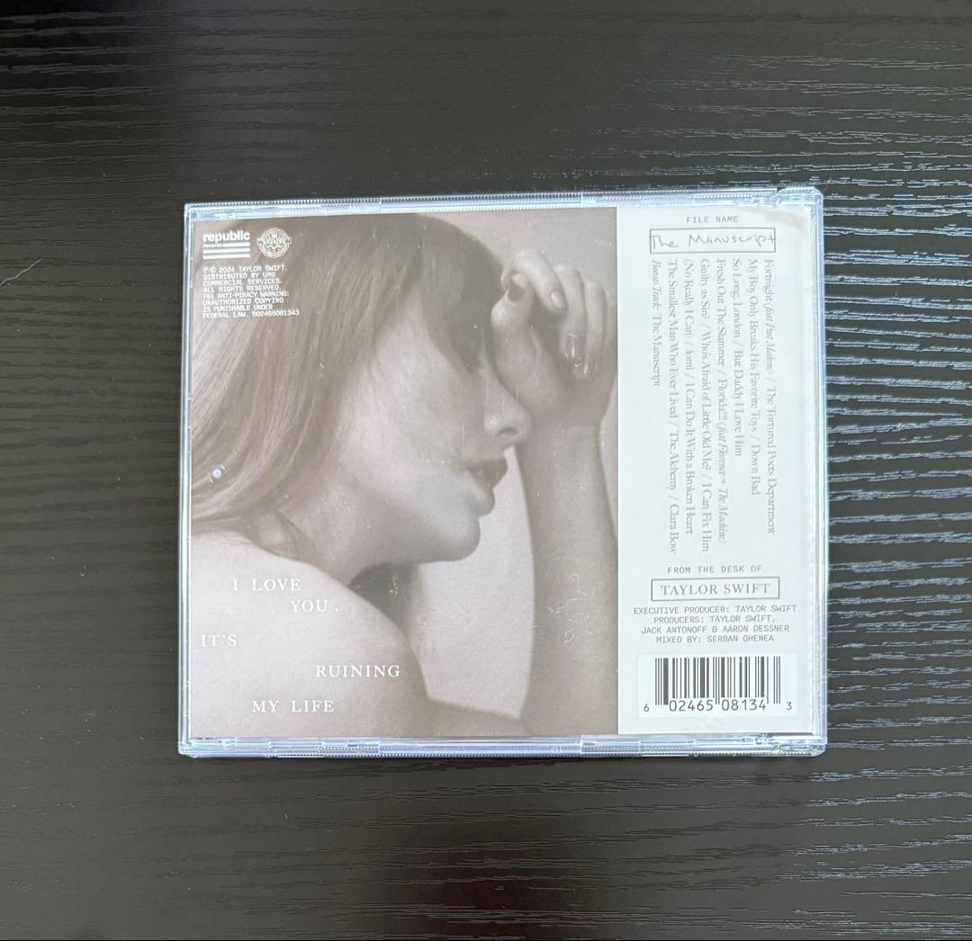 Taylor Swift TTPD直筆サインCD インサート テイラースウィフト