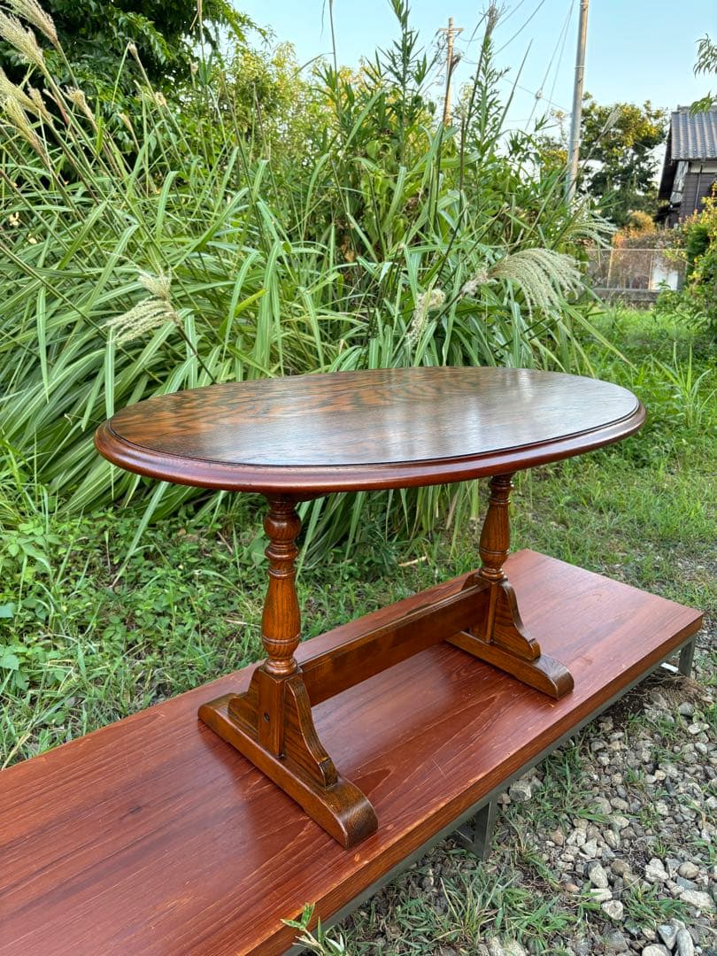 三越ブルージュ/カントリーハウス　オーバル型センターテーブル　ローテブル