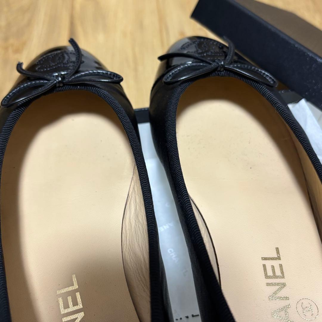 美品 CHANEL シャネル バレリーナ フラットシューズ バレエシューズ