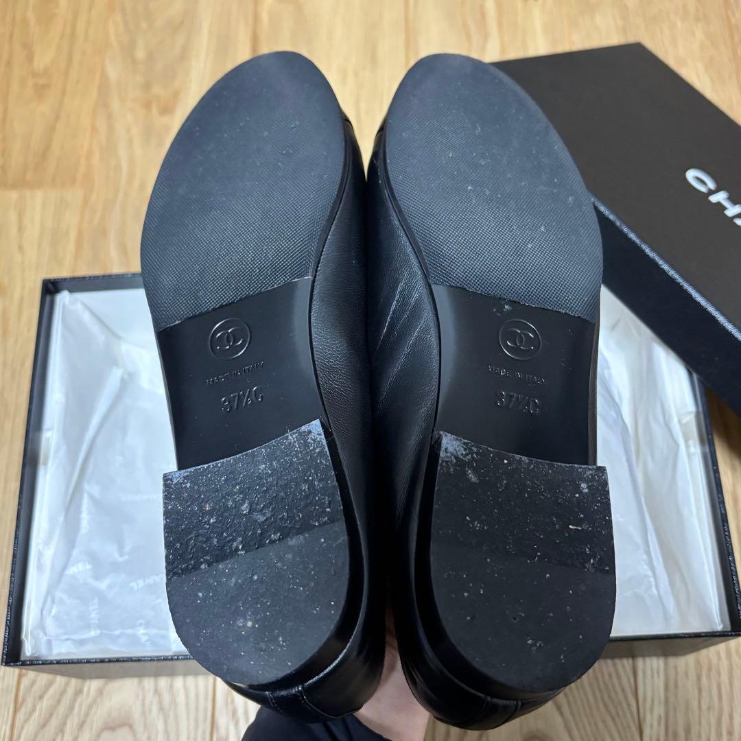美品 CHANEL シャネル バレリーナ フラットシューズ バレエシューズ