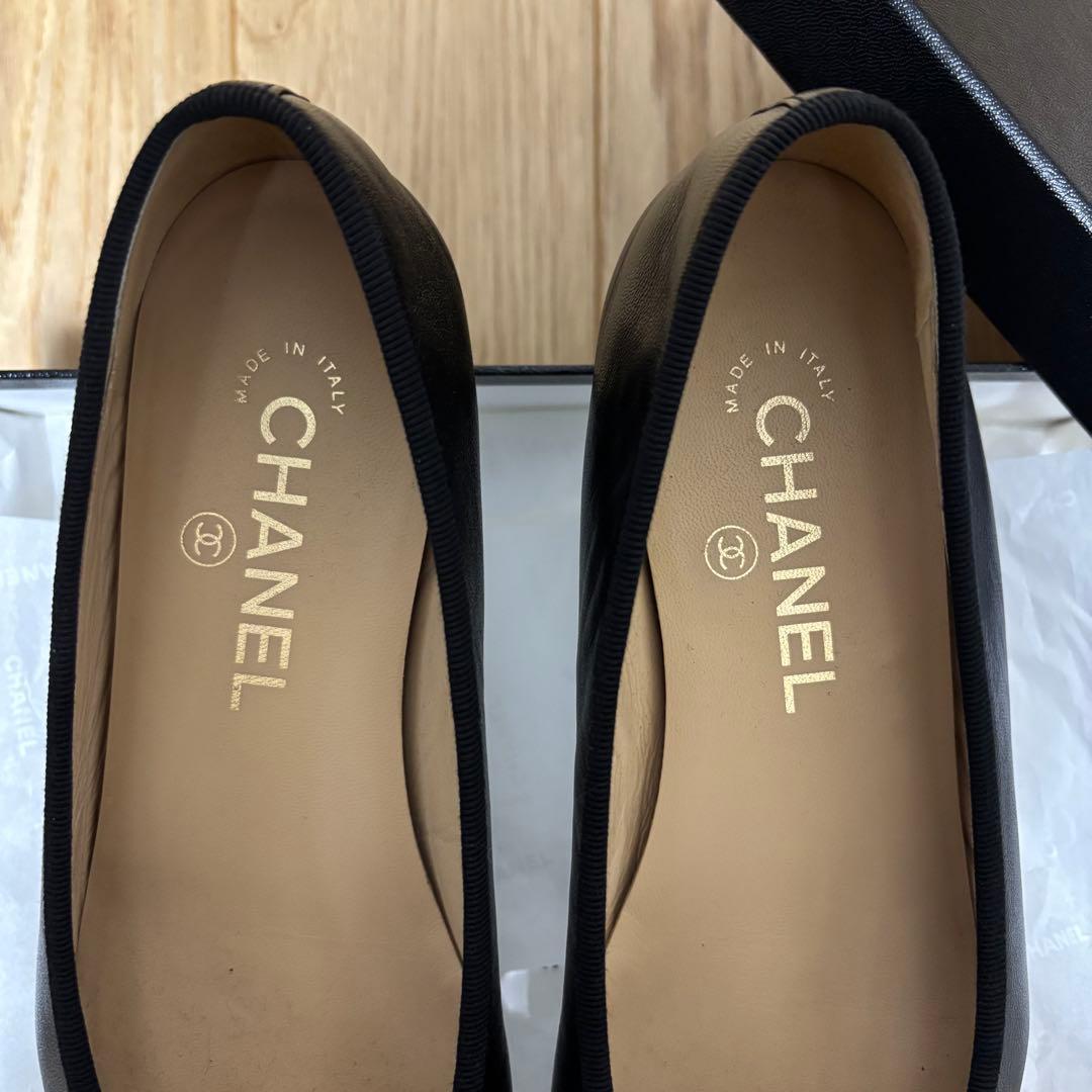美品 CHANEL シャネル バレリーナ フラットシューズ バレエシューズ