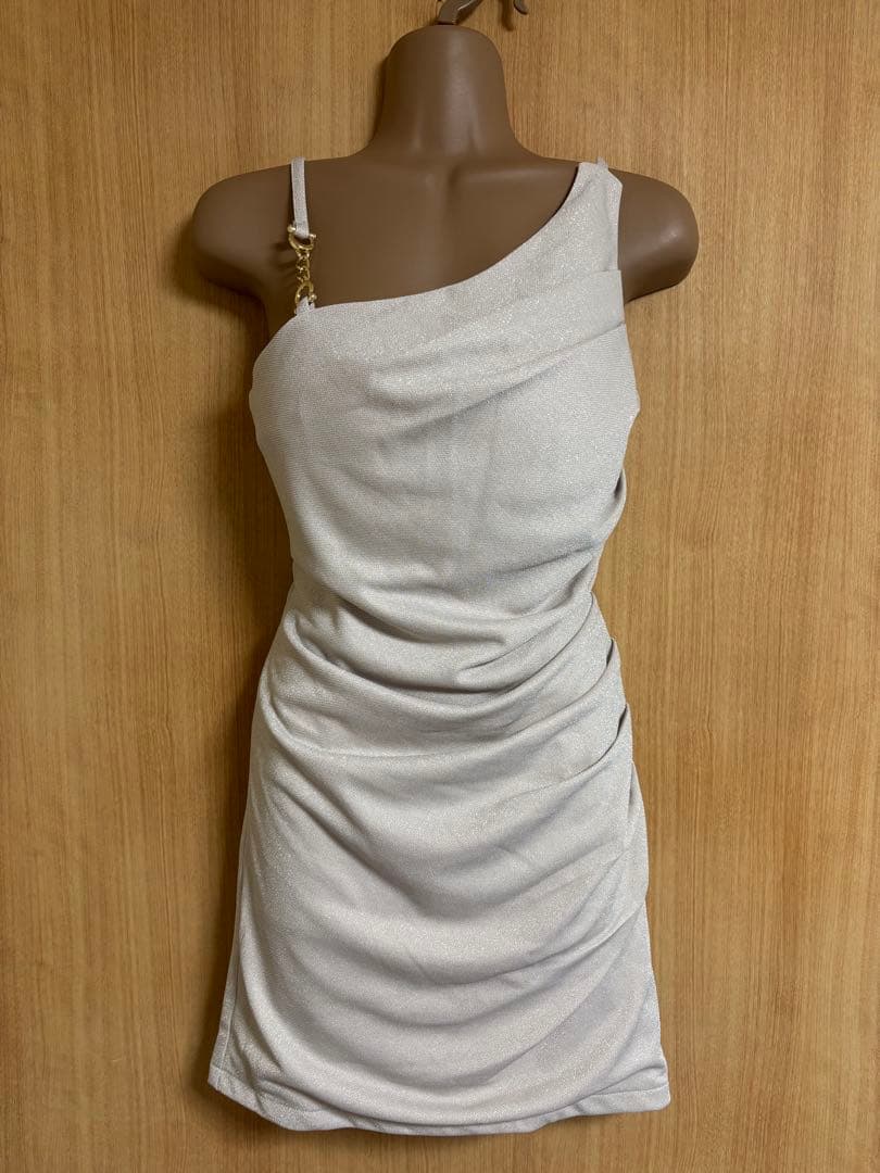 チェーンキャミソールギャザーストレッチドレスXS