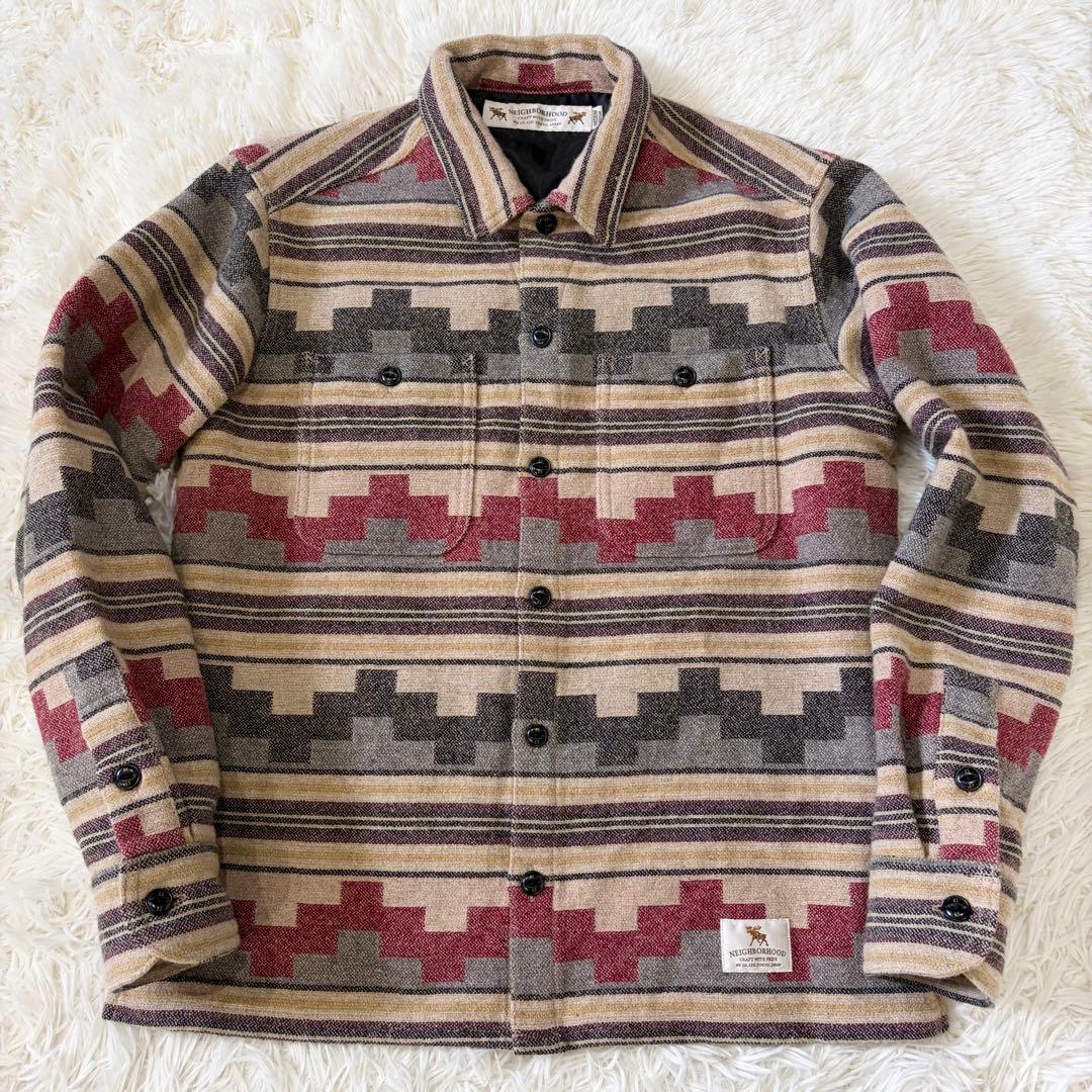 【美品】ネイバーフッド ネイティブ柄 オルテガコットンシャツジャケット M